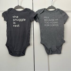 Baby Bodysuit Set Size 6 Months Gender Neutral Grey - The Snuggle is Real